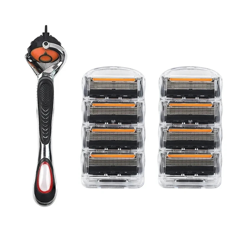High Quality 5 Layers Manual Shaver Razor with 4 Replaceable Heads Blade Brand Universal Handle & Head