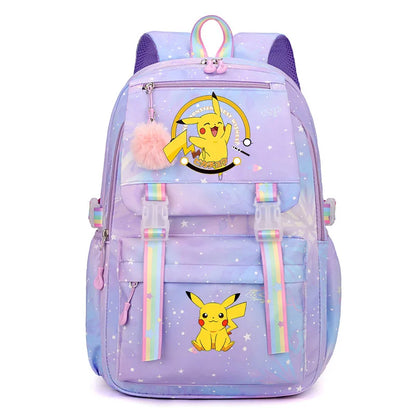 Anime Pikachu Charmander Cartoon Bookbag Pokemon Backpack Children Gift for Teen Student Back to School Backpack Gir