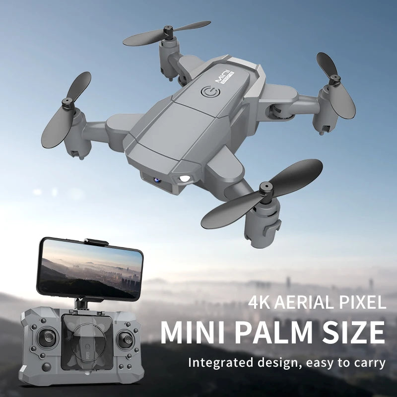 Mini Drone 4K HD Camera Aerial Aircraft Air Pressure Fixed Height Folding Pocket Remote Control Airplane Toys for Kids Gift