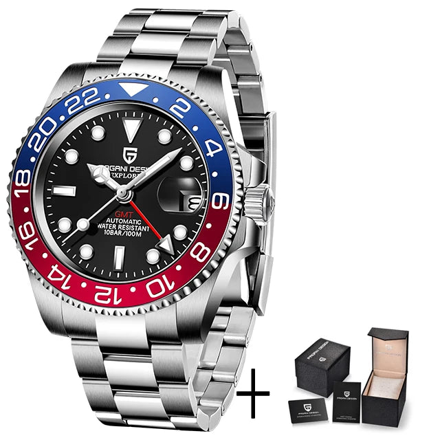 40MM Ceramic GMT Automatic Watch Men'S Mechanical Watch Sapphire Glass 100M Waterproof Men'S Mechanical Watch