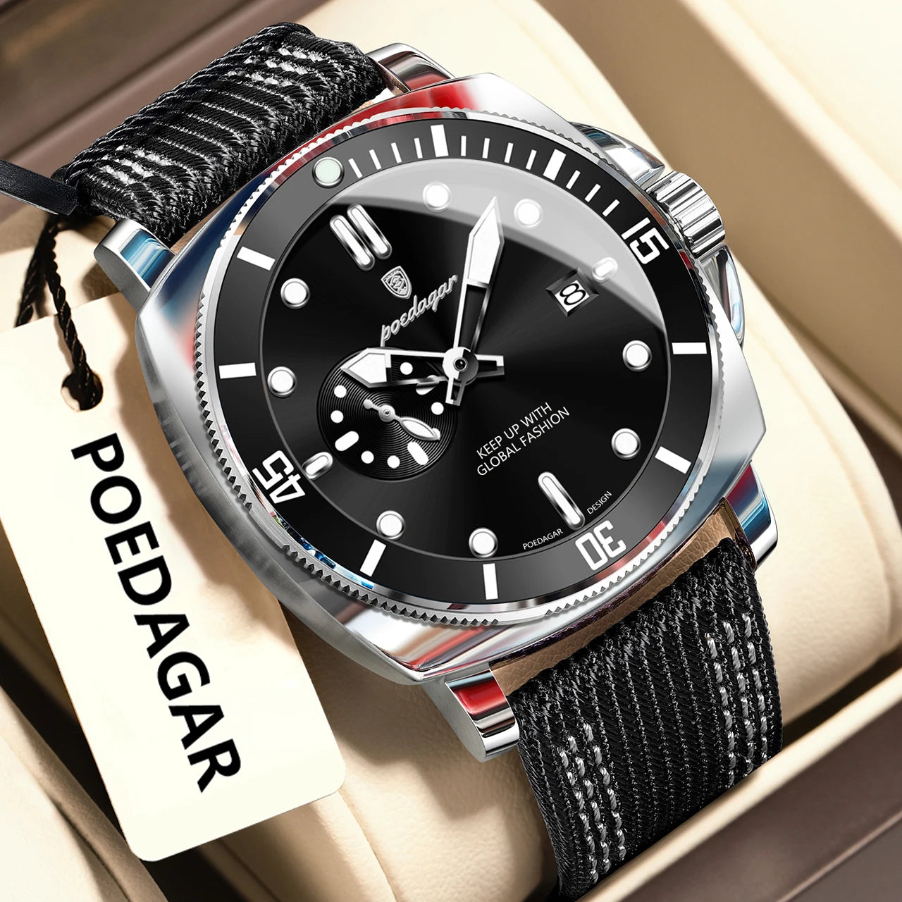 Fashion Luxury Man Wristwatch Luminous Waterproof Date Sports Watch for Men Business Nylon Leather Quartz Men'S Watches