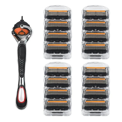High Quality 5 Layers Manual Shaver Razor with 4 Replaceable Heads Blade Brand Universal Handle & Head