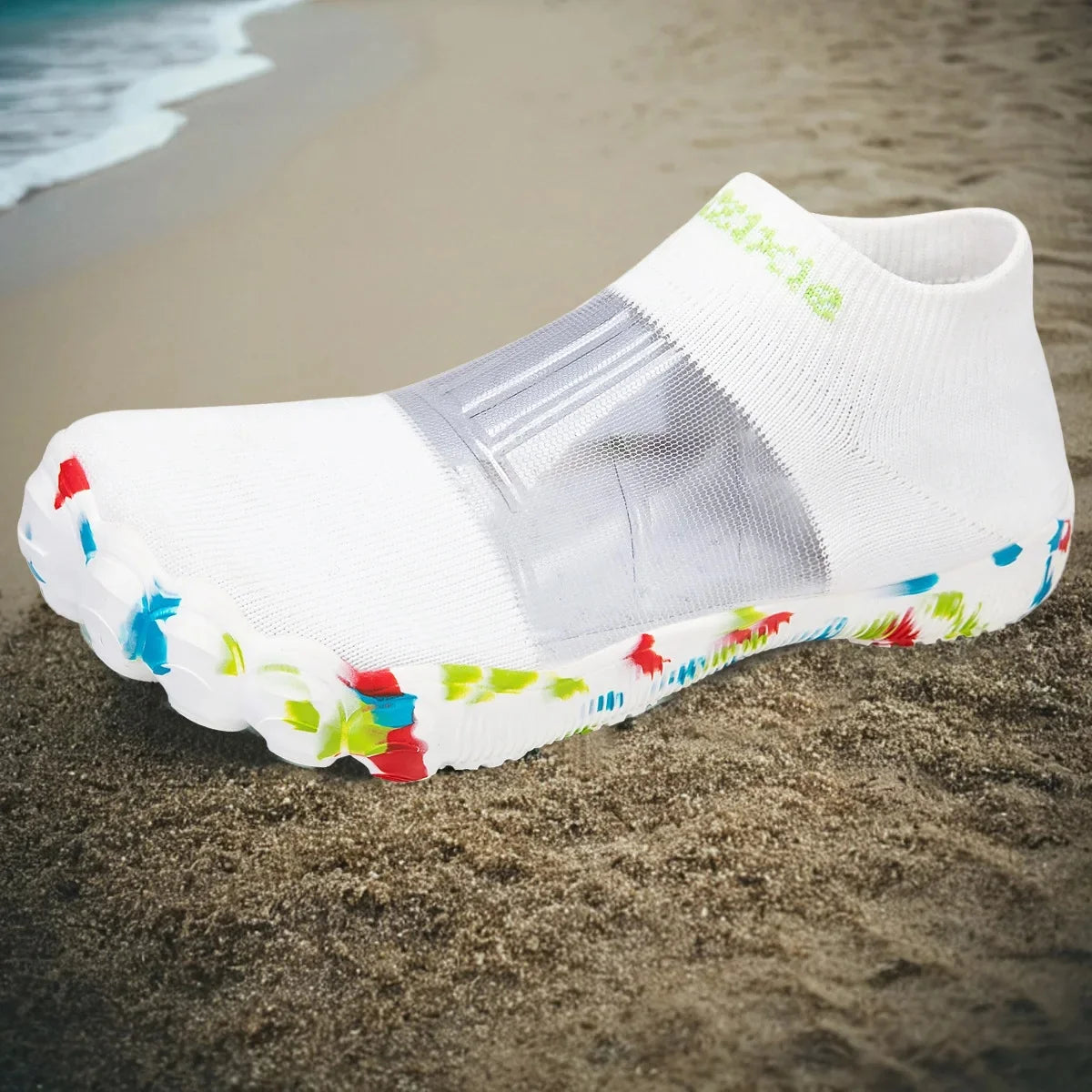 Unisex Outdoor Beach Crossing Shoes Breathable Mesh Slip-On Water Shoes Men Women Swimming Beach Walking Anti-Slip Cut-Resistant
