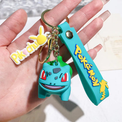 Pokemon Keychain Anime Cartoon Pikachu Creative Key Chain Ornaments Dolls Eevee Psyduck Rowlet for Kids Toys Bag Pendant Gifts