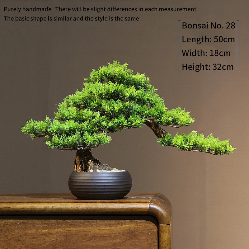 Simulation Bonsai Trees Are Suitable for Decoration, Immortal Welcoming Pine, Green Planting, Artificial Landscape, Home, Living