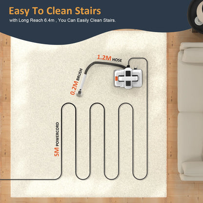 W05 Handheld Carpet Cleaner 750W Handheld 15Kpa Corded Spot Clean Machine Wet Fabric Sofa Cleaning Pet Portable Car
