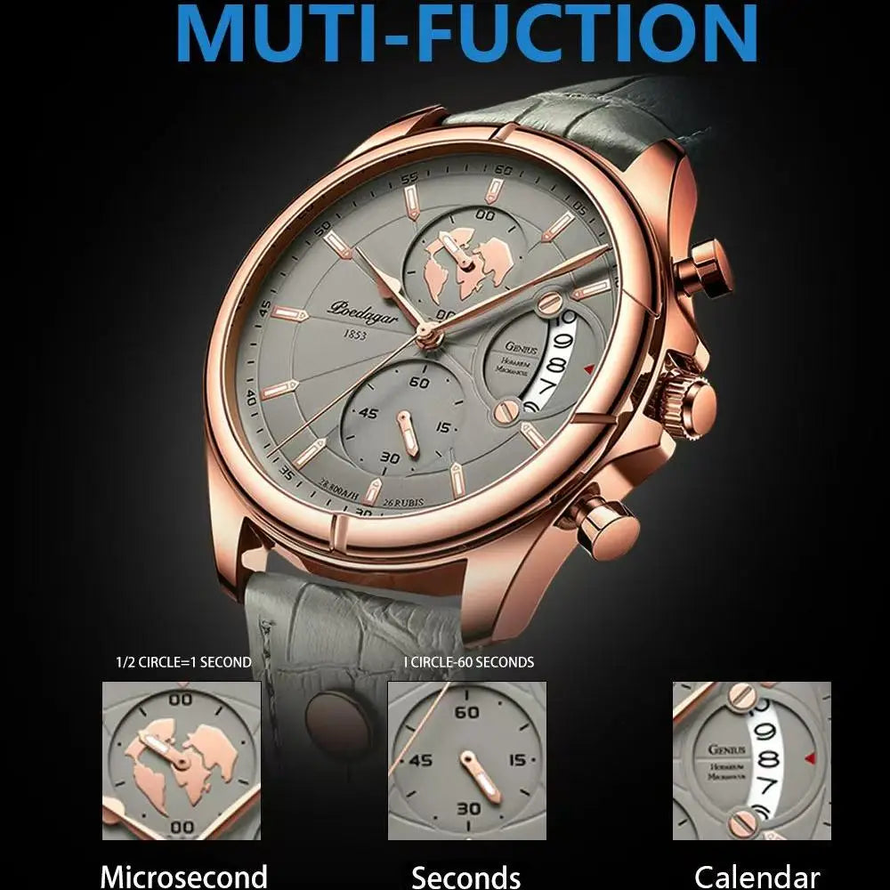 Sports Casual Man Watch Date Waterproof Luminous Leather Chronograph Men'S Watch Business Luxury Quartz Watches for Men