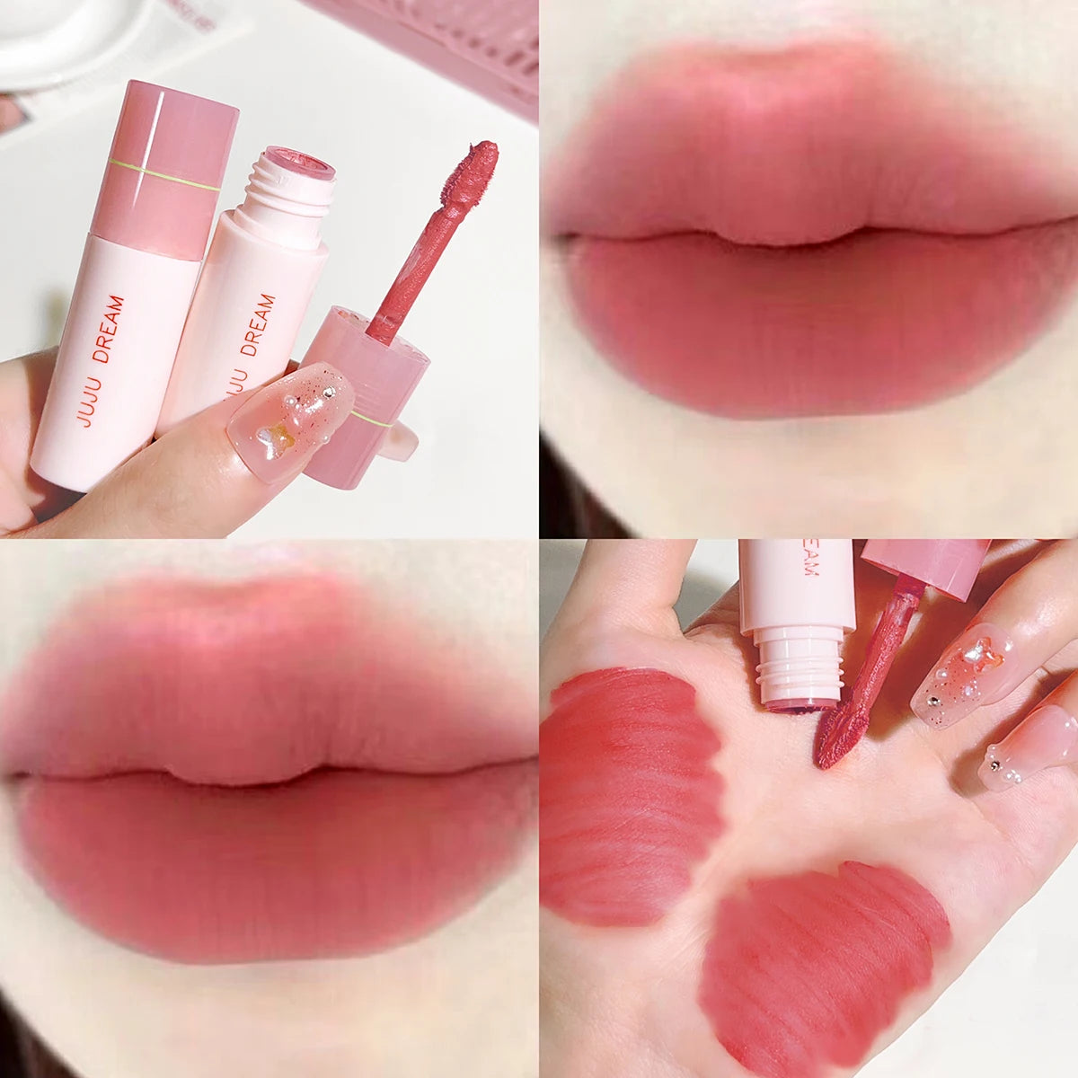 Soft Mist Milk Coffee Small Milk Tube Lip Glaze Air-Sensitive White Mist Velvet Matte Lip Glaze Lipstick