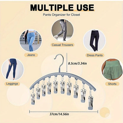 1/2/3PCS Closet Storage Hanger with 10 Clipshangs 40 Pairs of Leggingsblack Hangerspace-Saving Hanging Closet Organizer