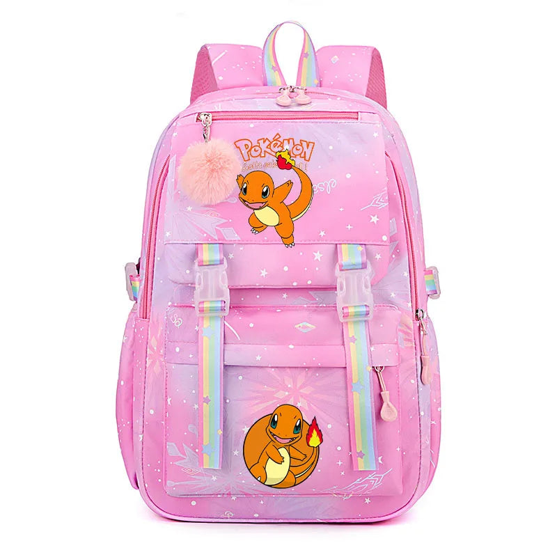 Anime Pikachu Charmander Cartoon Bookbag Pokemon Backpack Children Gift for Teen Student Back to School Backpack Gir