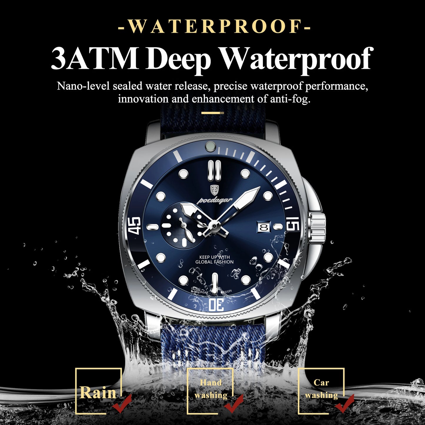 Fashion Luxury Man Wristwatch Luminous Waterproof Date Sports Watch for Men Business Nylon Leather Quartz Men'S Watches