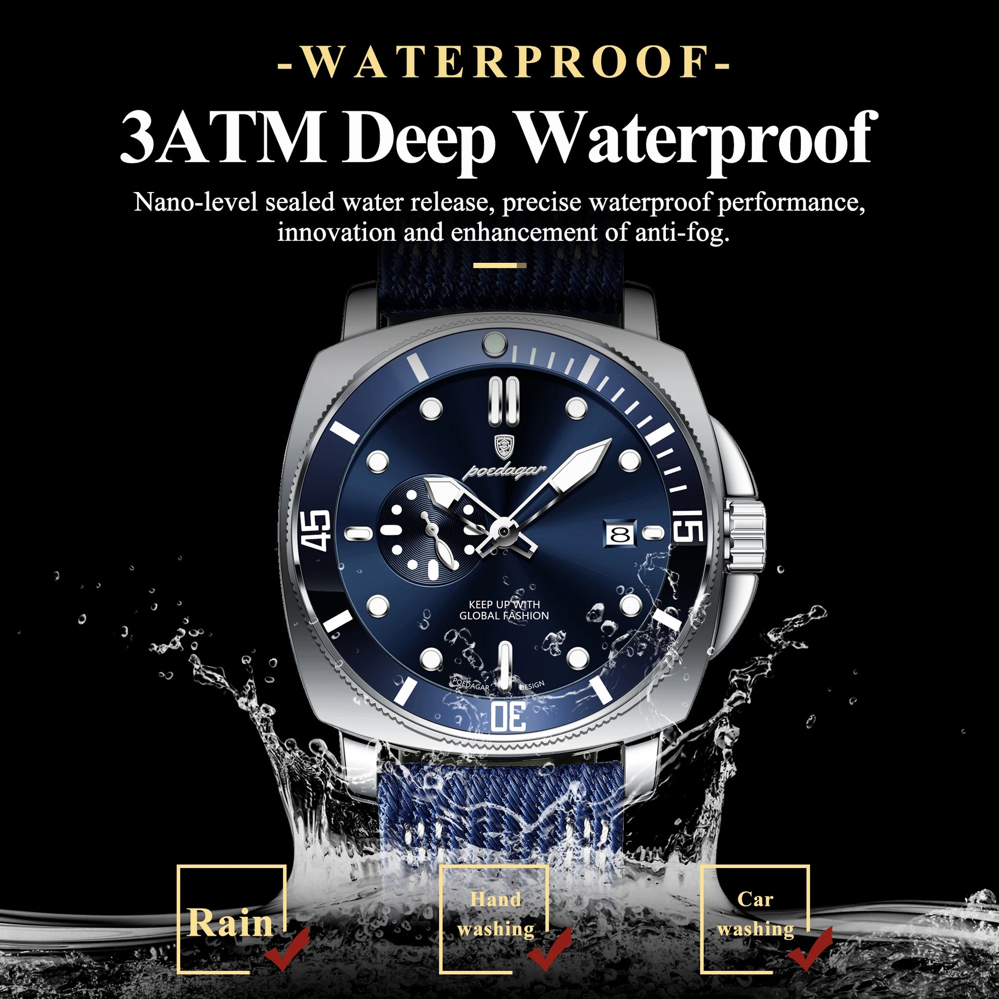 Fashion Luxury Man Wristwatch Luminous Waterproof Date Sports Watch for Men Business Nylon Leather Quartz Men'S Watches