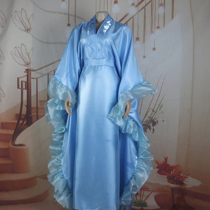 Luxurious Evening Dresses High Quality African Dresses Batwing Hem Turkey Wedding Dress Dashiki Ankara