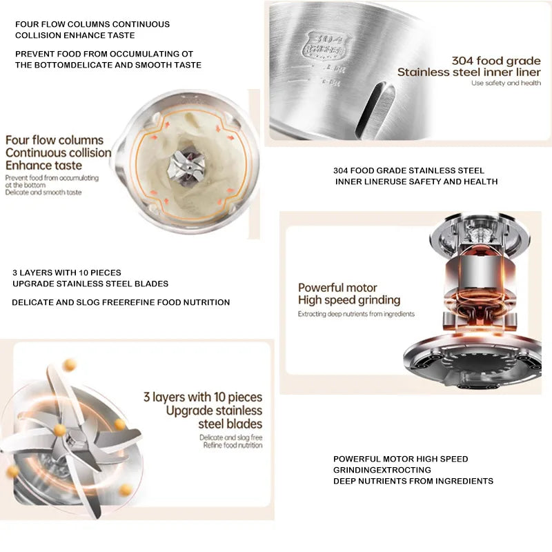 Intelligent Soybean Milk Machine Electric Soybean Baby Electric Food Soy Maker Mixer Food Blender Maker Rice Paste Maker Kettle