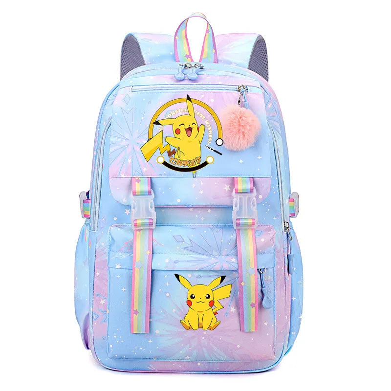 Anime Pikachu Charmander Cartoon Bookbag Pokemon Backpack Children Gift for Teen Student Back to School Backpack Gir