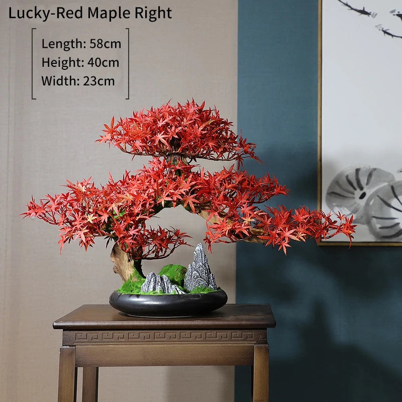 Simulation Bonsai Trees Are Suitable for Decoration, Immortal Welcoming Pine, Green Planting, Artificial Landscape, Home, Living