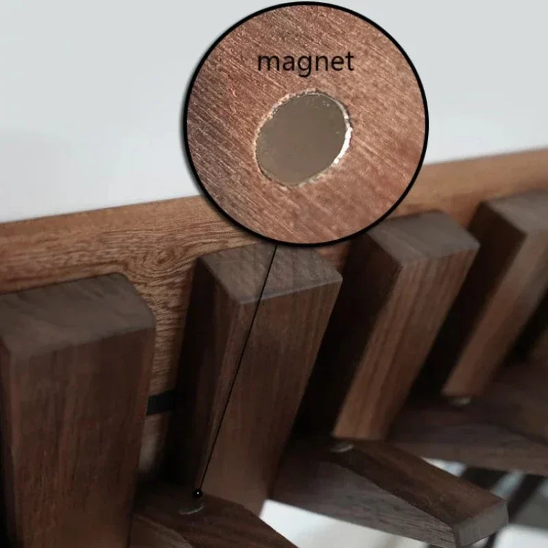 Coat Hat Key Rack Hangers Natural Walnut Texture Wall Clothes Hanger Nordic Solid Wood Manual Wall Decorative Magnetic Foldable