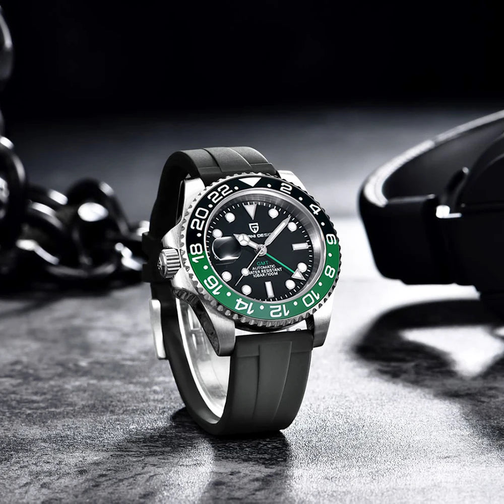 2025 New  Top Mechanical Automatic Watch Sports Rubber Diver Series Watch Luminous Date Display Watches for Man