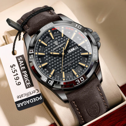 Original Man Wristwatch Top Luxury Waterproof Luminous Date Week Watch for Men Quartz Sport Leather Men'S Watches Reloj