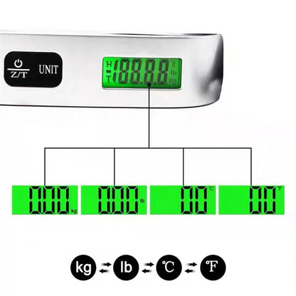 Portable Scale Digital LCD Display 110Lb/50Kg Electronic Luggage Hanging Suitcase Travel Weighs Baggage Bag Weight Balance Tools