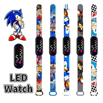 Sonic Children'S Watches Anime Character Luigi Luminous Bracelet Watch LED Touch Waterproof Sports Kids Gifts Watch