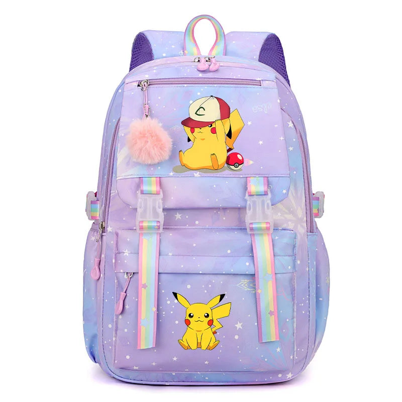 Anime Pikachu Charmander Cartoon Bookbag Pokemon Backpack Children Gift for Teen Student Back to School Backpack Gir