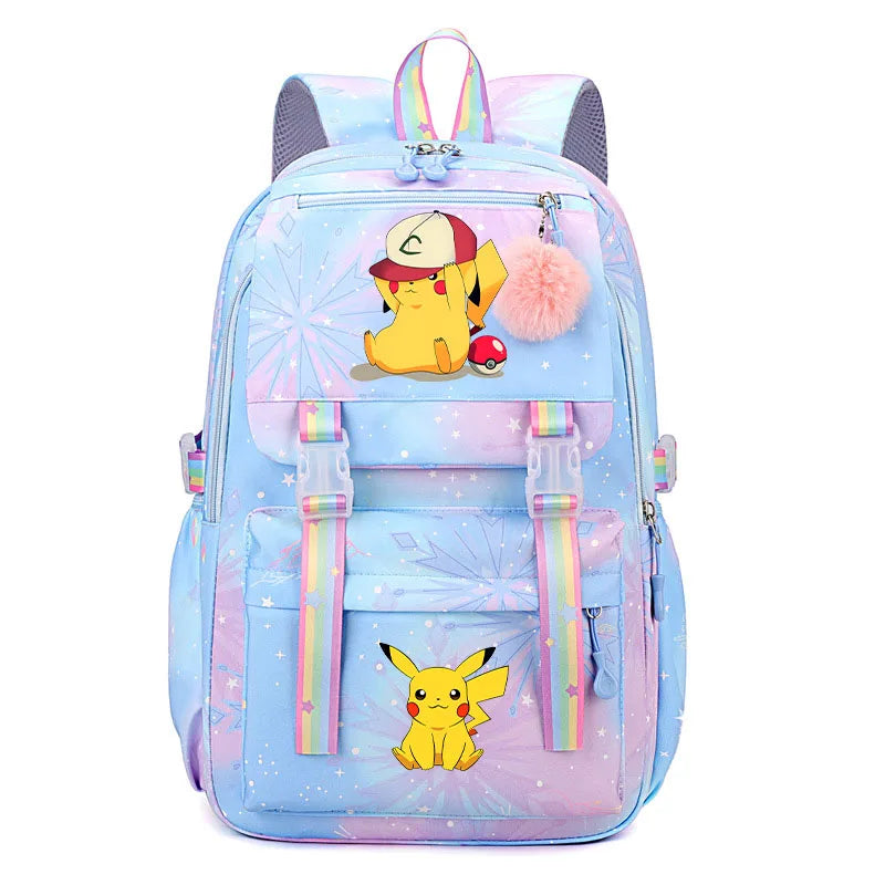 Anime Pikachu Charmander Cartoon Bookbag Pokemon Backpack Children Gift for Teen Student Back to School Backpack Gir