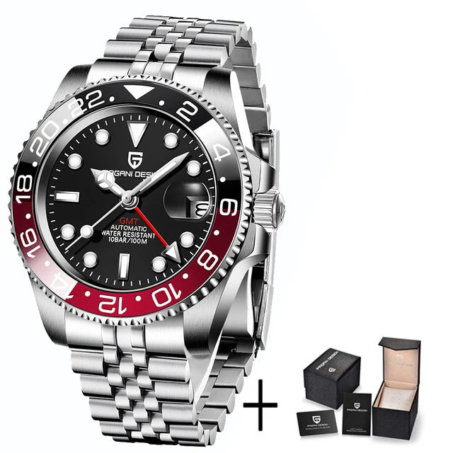 40MM Ceramic GMT Automatic Watch Men'S Mechanical Watch Sapphire Glass 100M Waterproof Men'S Mechanical Watch