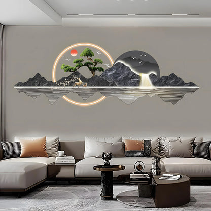 Acrylic Carved LED Light Hanging Painting, New Living Room, Office Sofa, Background Wall Decoration Painting, Rizhao Jinshan