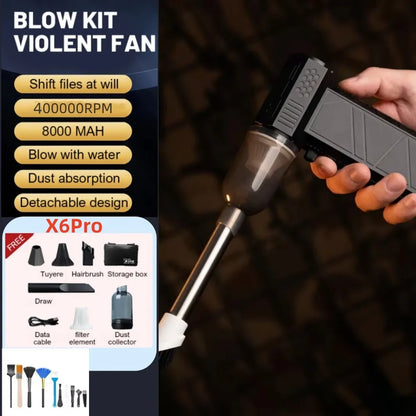 Violent Fan 400000RPM Powerful Air Blower Vacuum Dust Cleaner Type-C Charging Strong Winds 53M/S Brushless Turbo Jet Blower ﻿
