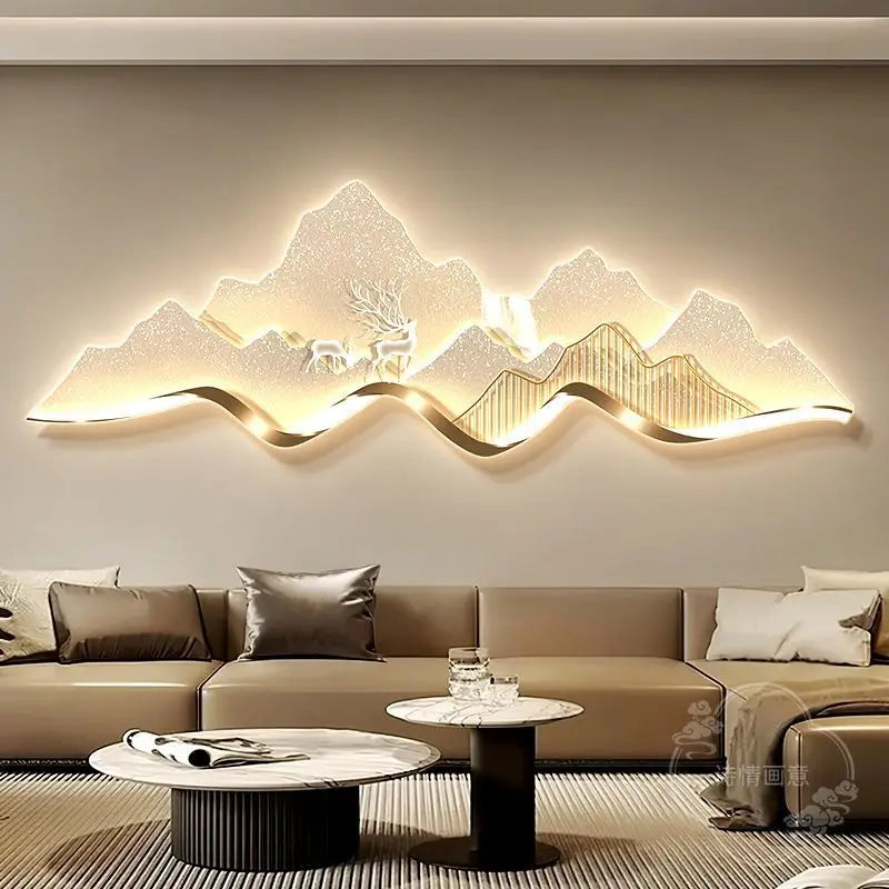 Decorative Painting LED Lighting Advanced Sense Wall Lamp Painting Light Luxury Atmosphere Sofa Background Wall Hanging Painting