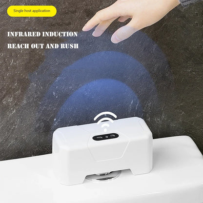 Automatic Toilet Flush Button Induction Toilet Flusher External Infrared Flush Splash-Proof with Wireless Transmitter