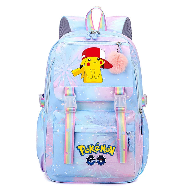 Anime Pikachu Charmander Cartoon Bookbag Pokemon Backpack Children Gift for Teen Student Back to School Backpack Gir