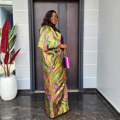 The New Listing Woman African Dresses for Party Fashionable Jacquard Fabric Evening Dresses Woman Elegant Luxury Woman Kaftan
