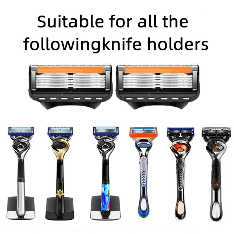 High Quality 5 Layers Manual Shaver Razor with 4 Replaceable Heads Blade Brand Universal Handle & Head