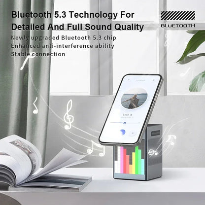 6 in 1 Magnetic Wireless Charger Stand Bluetooth Speaker Alarm Clock for Magsafe Iphone 16 15 14 Pro Max Airpods Pro Apple Watch