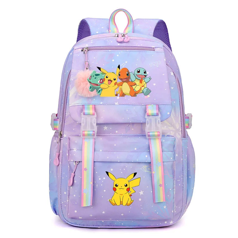 Anime Pikachu Charmander Cartoon Bookbag Pokemon Backpack Children Gift for Teen Student Back to School Backpack Gir