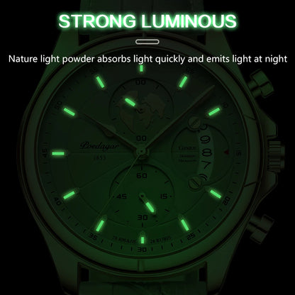 Sports Casual Man Watch Date Waterproof Luminous Leather Chronograph Men'S Watch Business Luxury Quartz Watches for Men