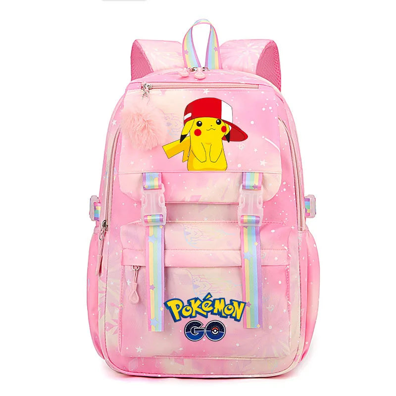 Anime Pikachu Charmander Cartoon Bookbag Pokemon Backpack Children Gift for Teen Student Back to School Backpack Gir