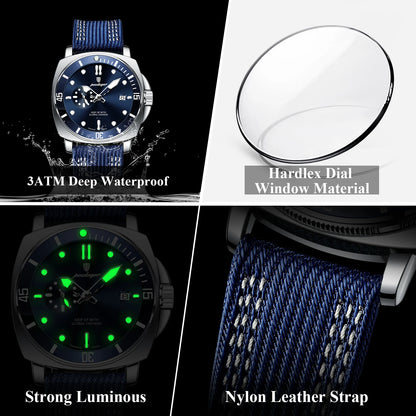 Fashion Luxury Man Wristwatch Luminous Waterproof Date Sports Watch for Men Business Nylon Leather Quartz Men'S Watches