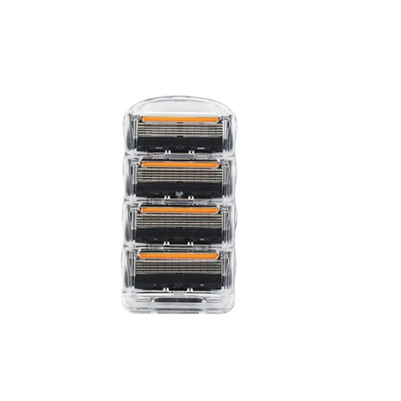 High Quality 5 Layers Manual Shaver Razor with 4 Replaceable Heads Blade Brand Universal Handle & Head