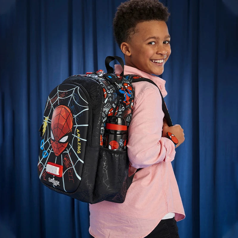 Smiggle Marvel Spider-Man Children Stationery Student School Bag Lunch Bag Lunch Box Wallet Pencil Box Water Cup Student Gift