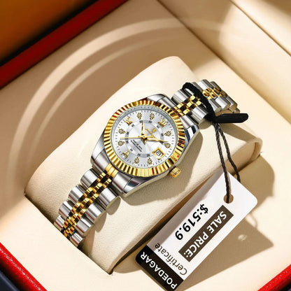 Luxury Watch for Woman Luminous Waterproof Date Stainless Steel Ladies Watch Fashion Casual Quartz Women'S Watches Gift