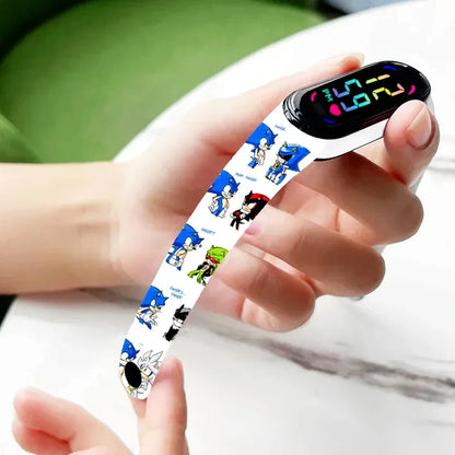 Sonic Children'S Watches Anime Character Luigi Luminous Bracelet Watch LED Touch Waterproof Sports Kids Gifts Watch