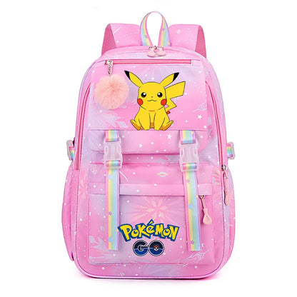 Anime Pikachu Charmander Cartoon Bookbag Pokemon Backpack Children Gift for Teen Student Back to School Backpack Gir