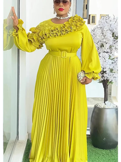Plus Size African Party Dresses for Women 2025 New Fashion Dashiki Ankara Wedding Evening Gown Elegant Turkey Muslim Maxi Dress