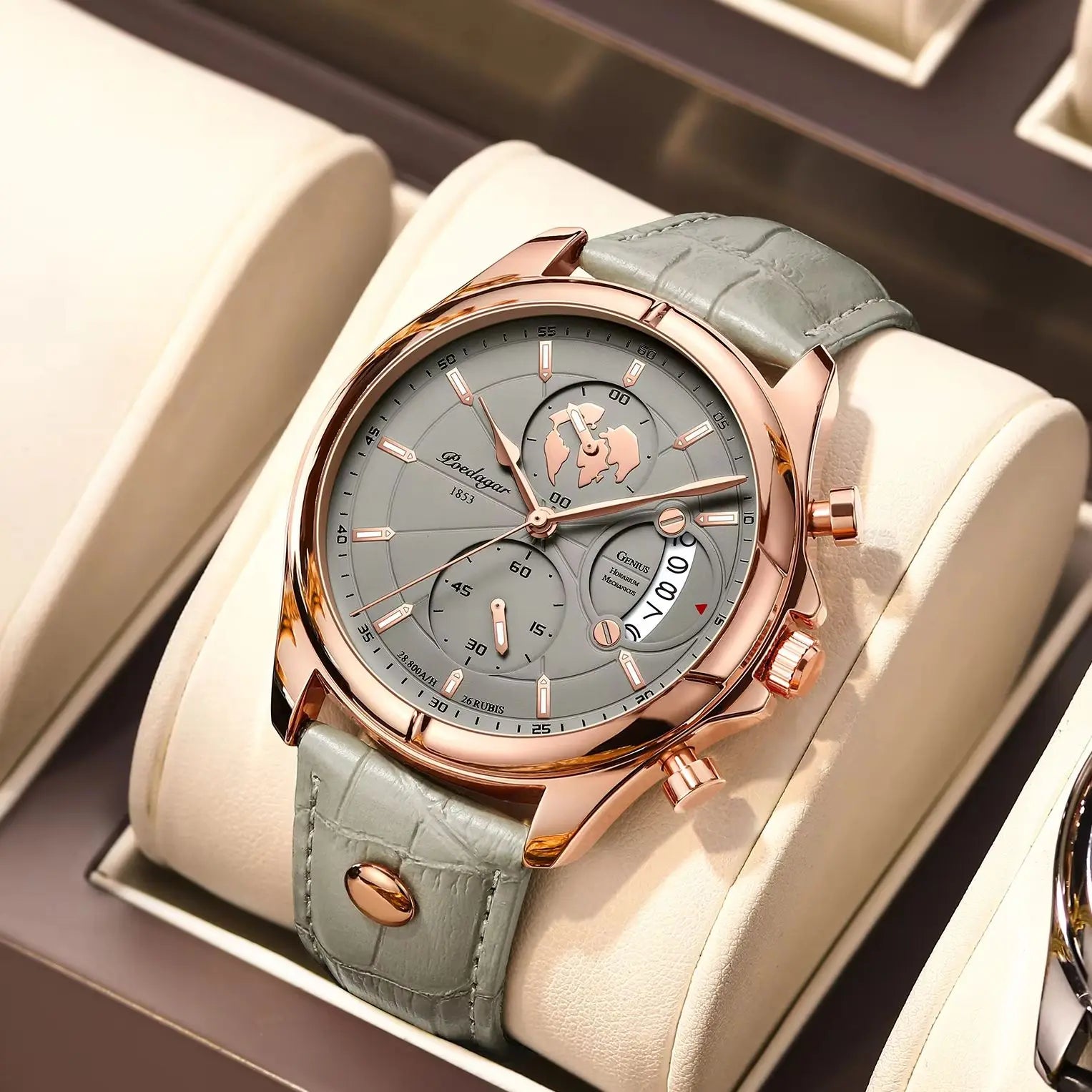 Sports Casual Man Watch Date Waterproof Luminous Leather Chronograph Men'S Watch Business Luxury Quartz Watches for Men
