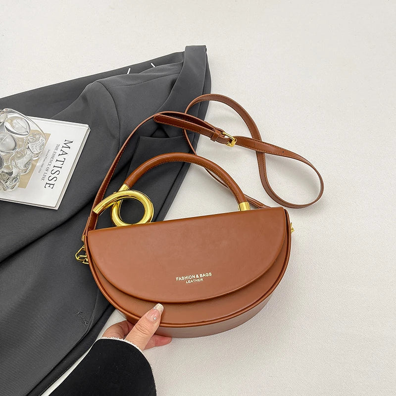 Small Crossbody Bags for Women Designer Semicircle Saddle Bag 8 Colors Pu Leather Handbag Luxury Brand Lady Shoulder Bags