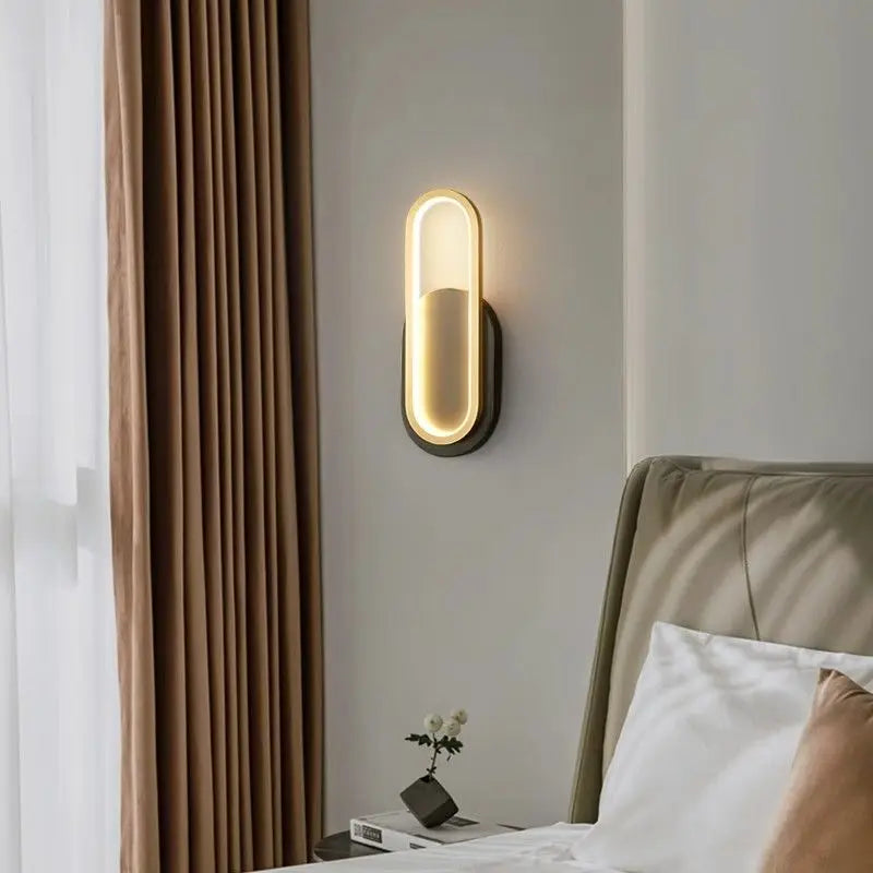 Bedroom Headboard Wall Lamp All Copper Atmosphere Lamp Nordic Minimalist Creative Staircase Light Living Room Background Light