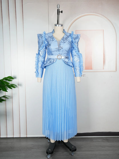 Plus Size African Party Dresses for Women Autumn Fashion Dashiki Ankara Wedding Evening Gown Elegant 2025 Muslim Maxi Dress